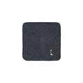 タオルハンカチ ワンポイント刺繍 "シュナウザー ブラック&シルバー" navy image
