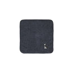 タオルハンカチ ワンポイント刺繍 "シュナウザー ブラック&シルバー" navy image