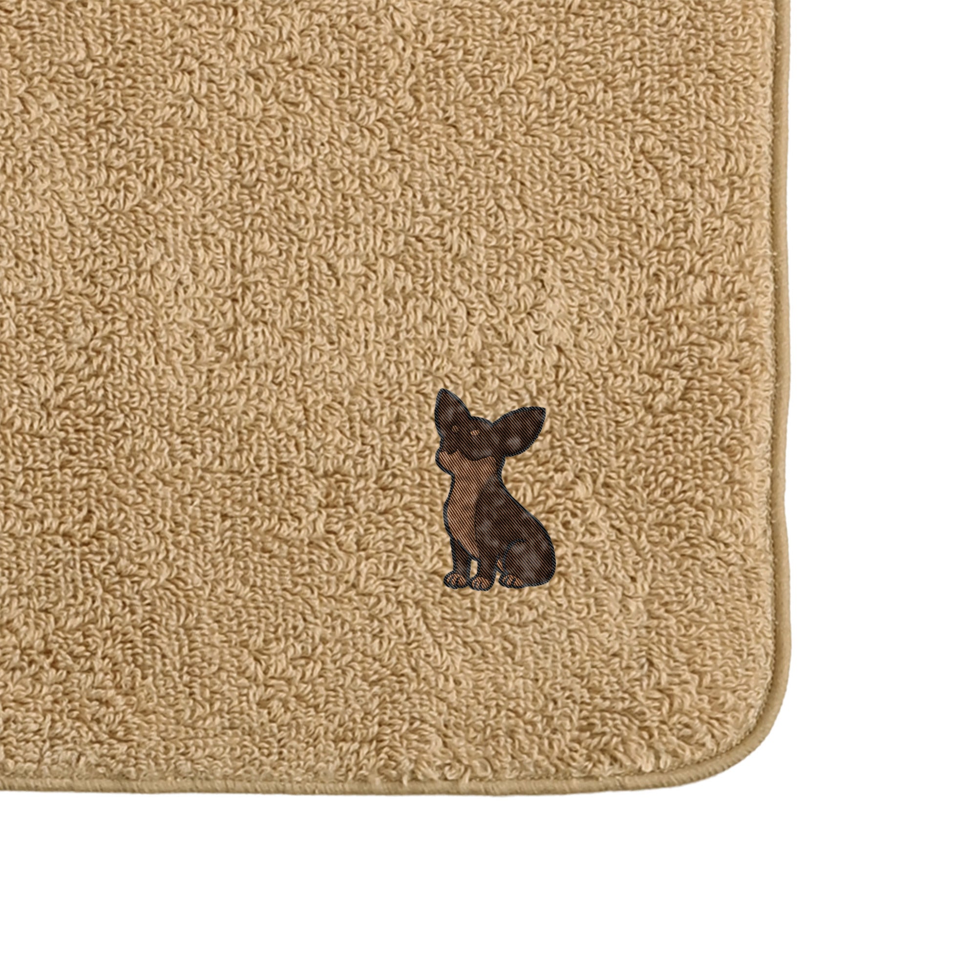 タオルハンカチ ワンポイント刺繍 "チワワ チョコタン" beige image