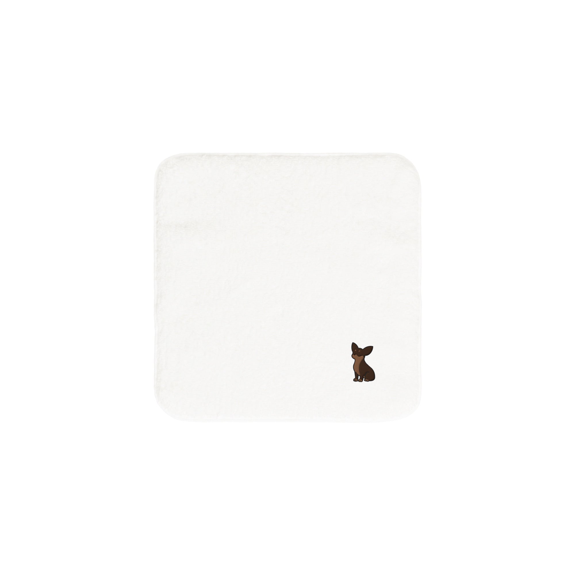タオルハンカチ ワンポイント刺繍 "チワワ チョコタン" white image