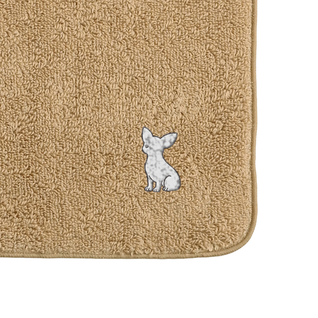 タオルハンカチ ワンポイント刺繍 "チワワ ホワイト" beige image