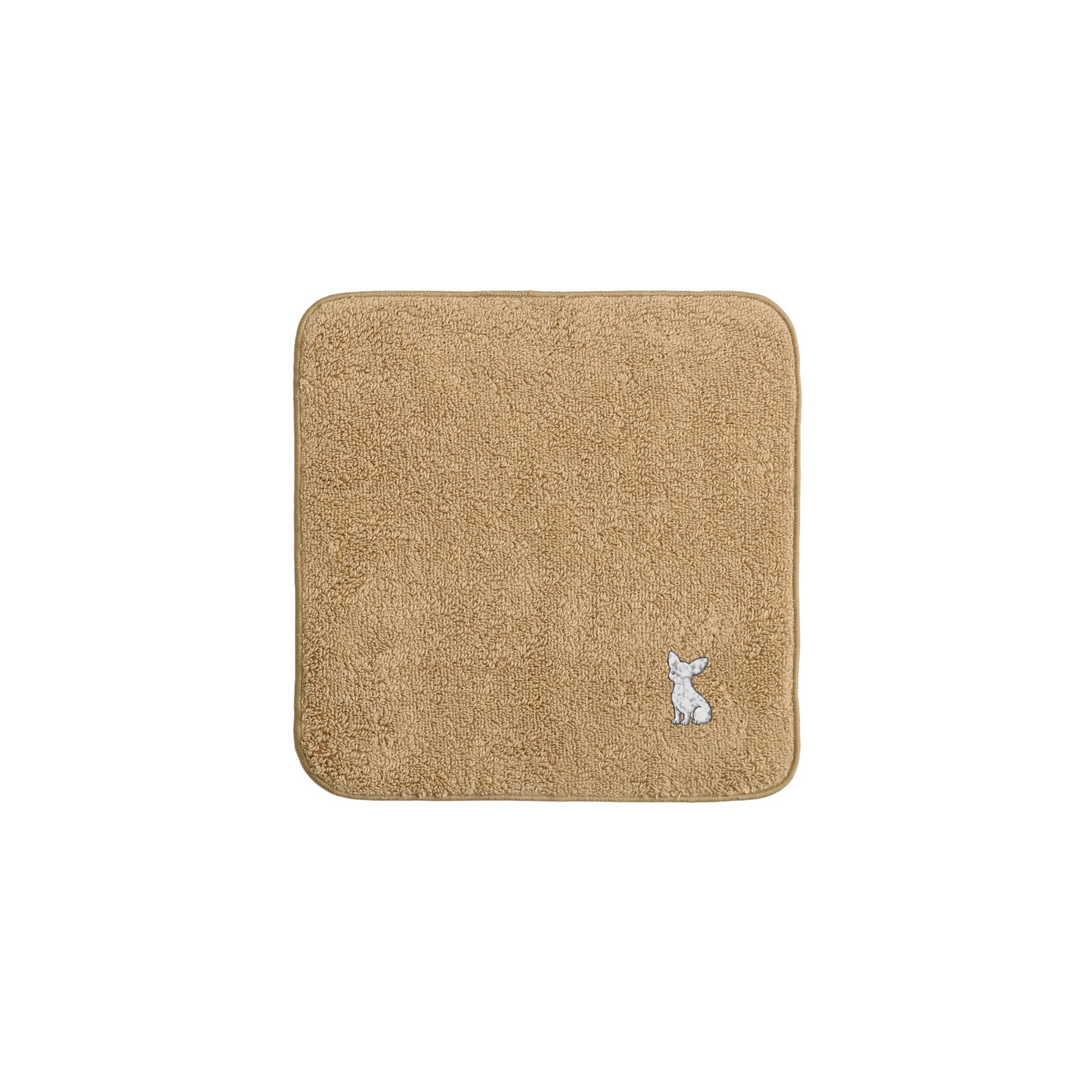 タオルハンカチ ワンポイント刺繍 "チワワ ホワイト" beige image