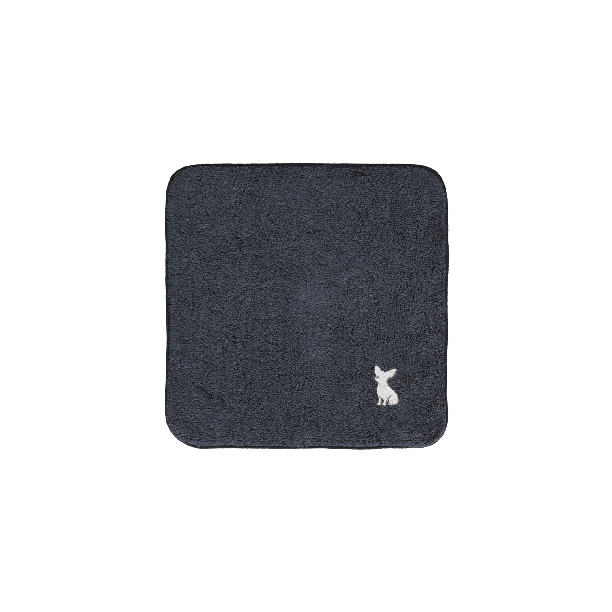 タオルハンカチ ワンポイント刺繍 "チワワ ホワイト" navy image