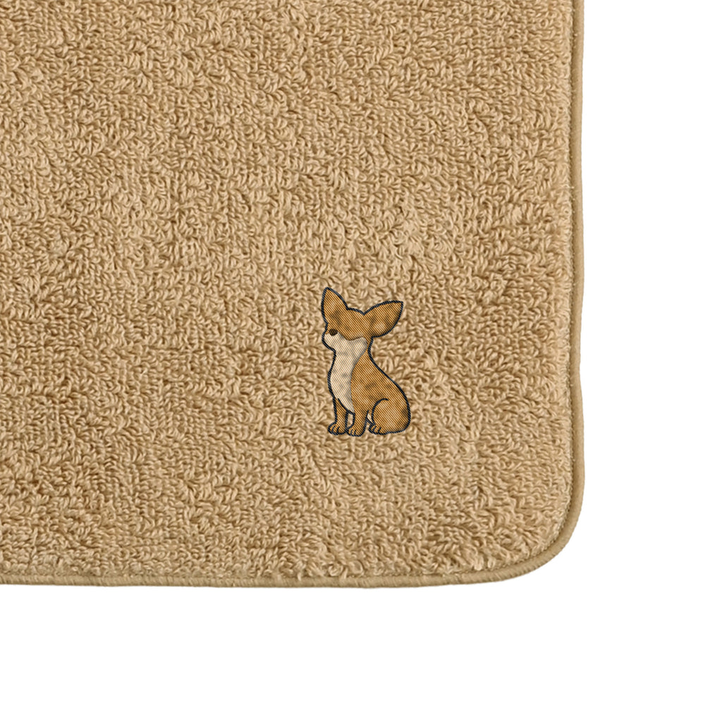 タオルハンカチ ワンポイント刺繍 "チワワ レッド" beige image