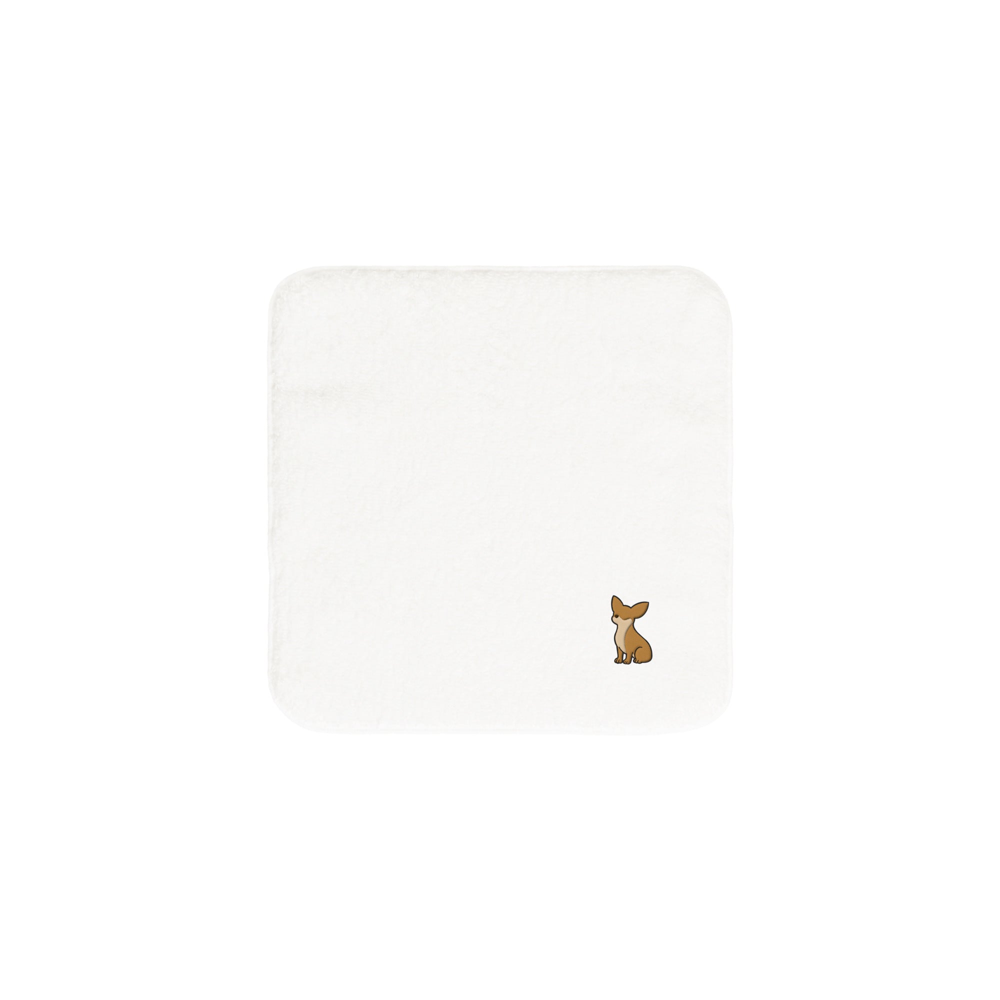 タオルハンカチ ワンポイント刺繍 "チワワ レッド" white image
