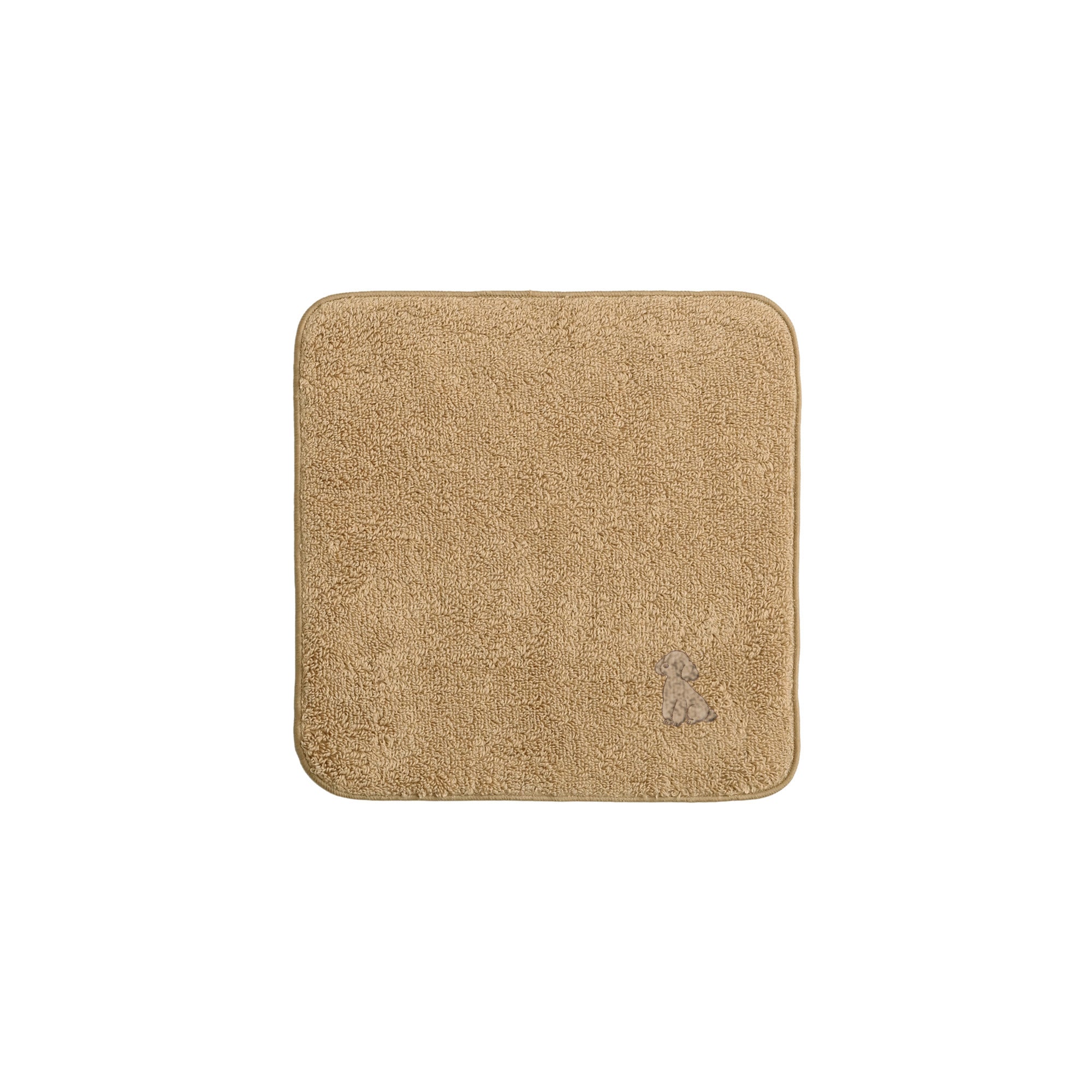 タオルハンカチ ワンポイント刺繍 "トイプードル クリーム" beige image