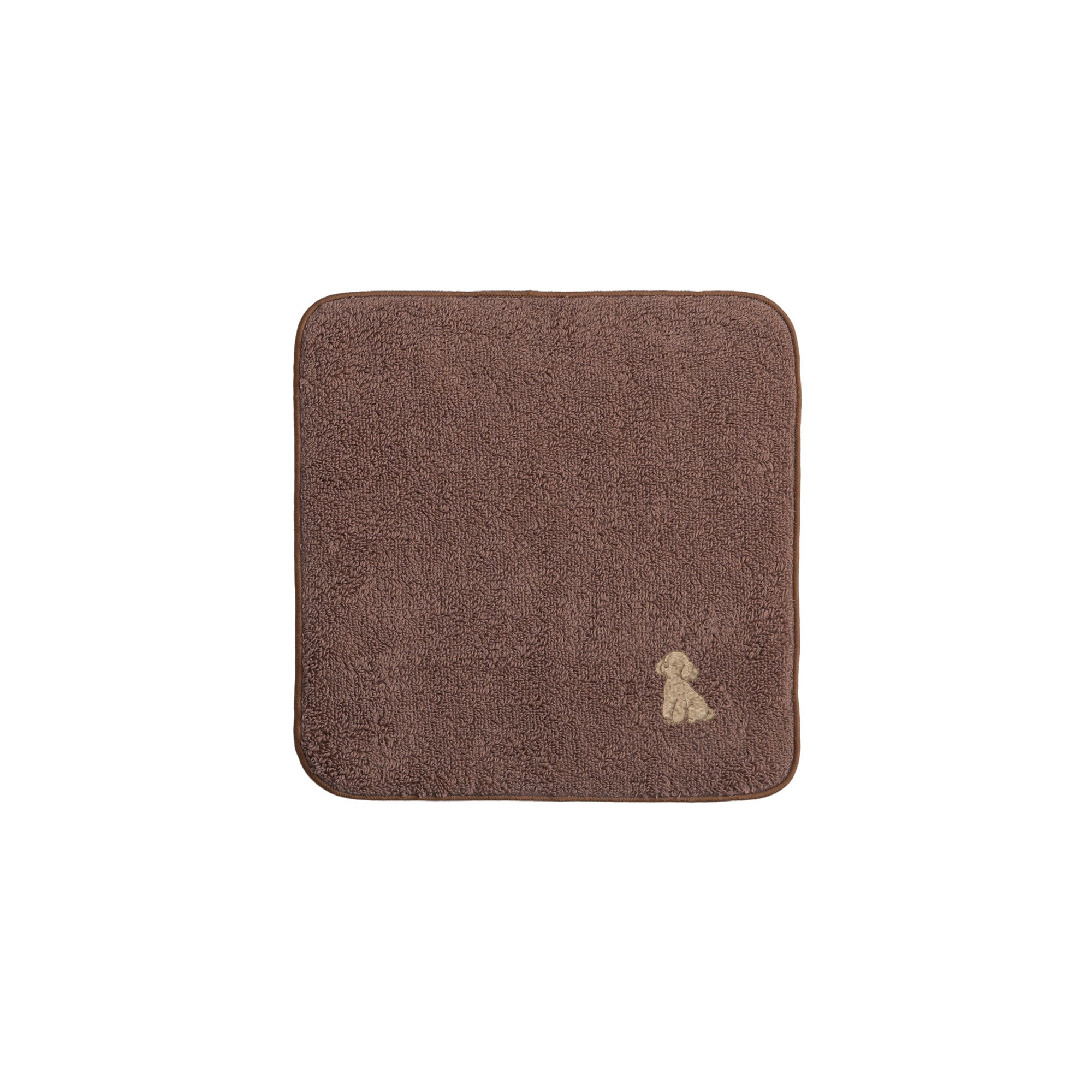 タオルハンカチ ワンポイント刺繍 "トイプードル クリーム" brown image