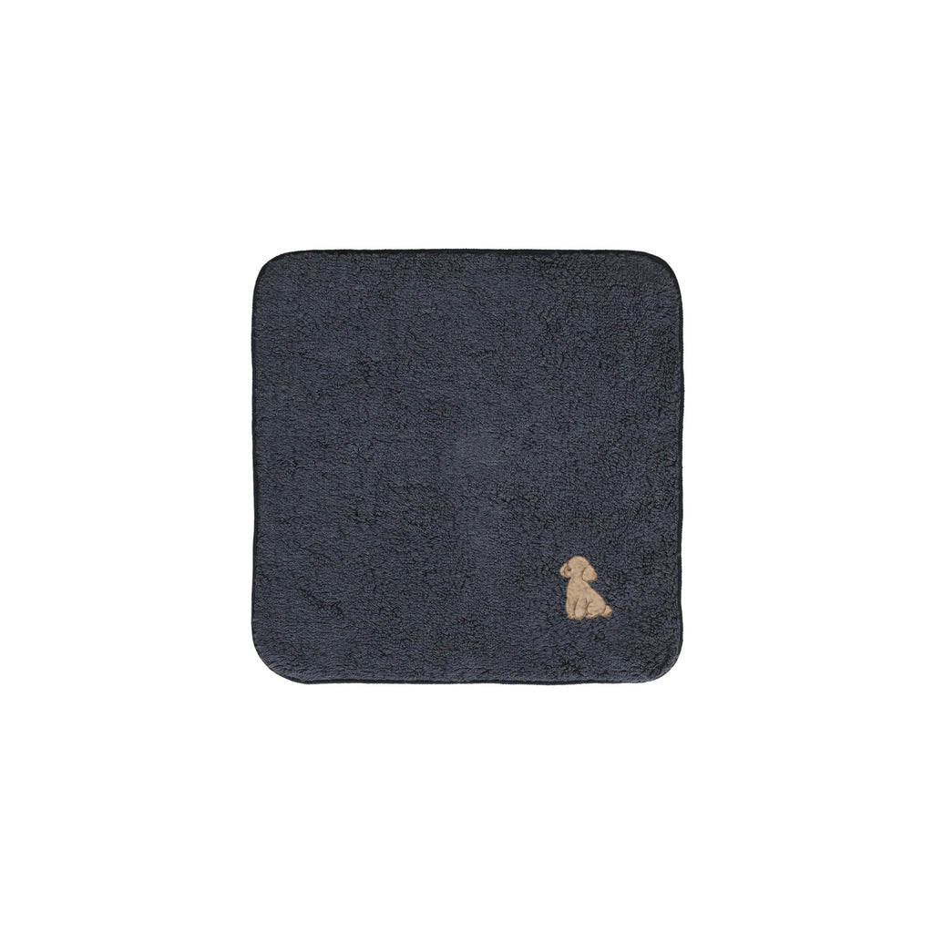 タオルハンカチ ワンポイント刺繍 "トイプードル クリーム" navy image