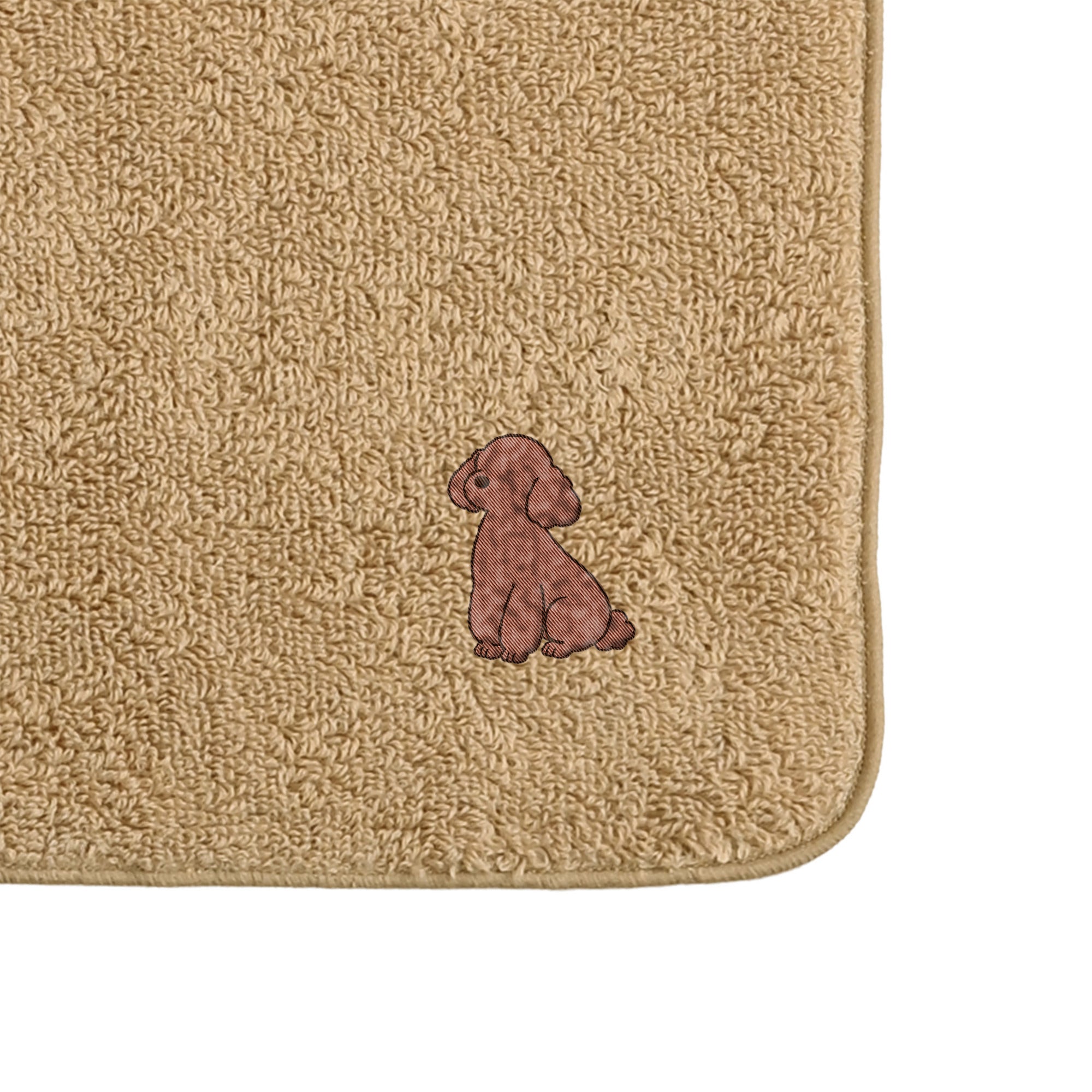 タオルハンカチ ワンポイント刺繍 "トイプードル ブラウン" beige image
