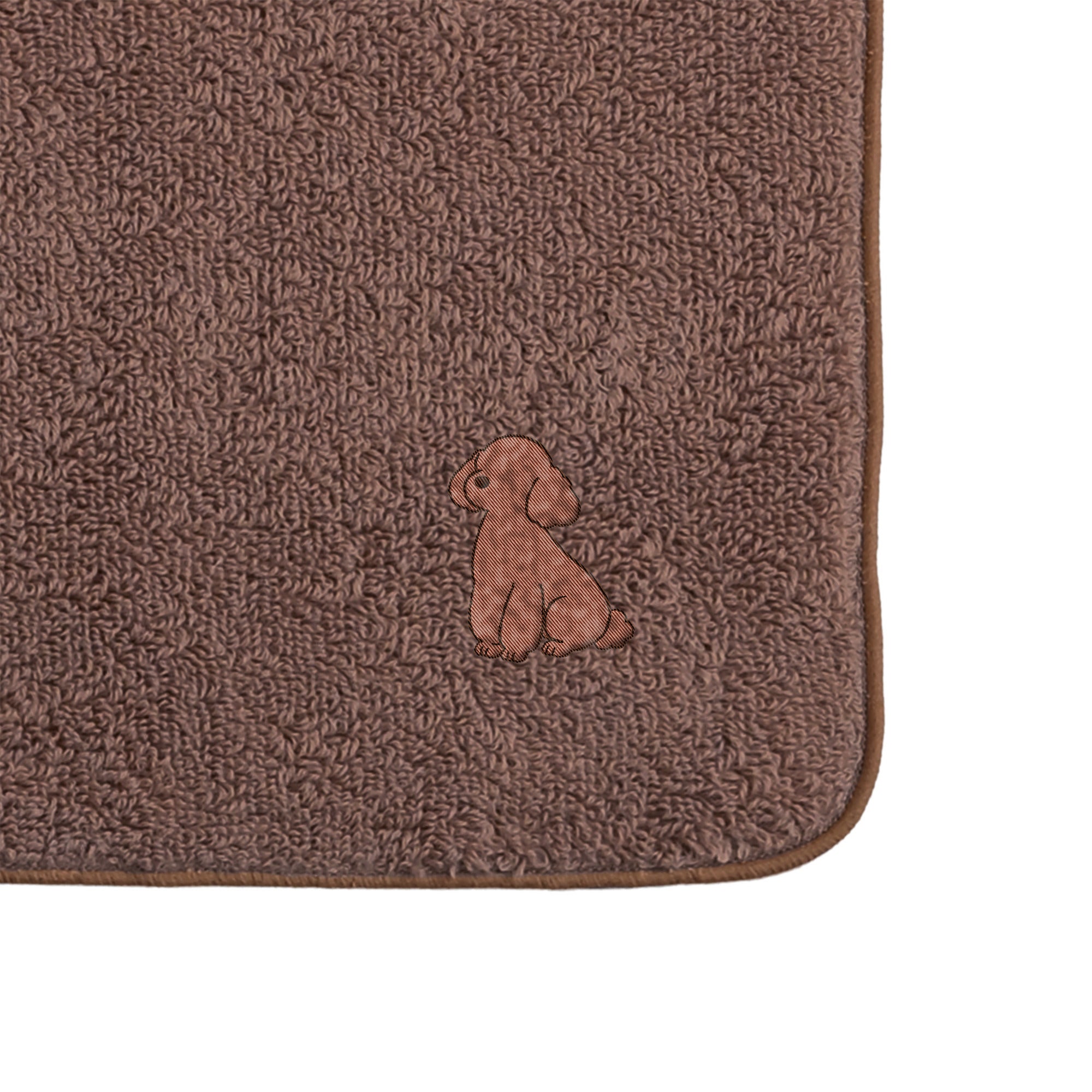タオルハンカチ ワンポイント刺繍 "トイプードル ブラウン" brown image