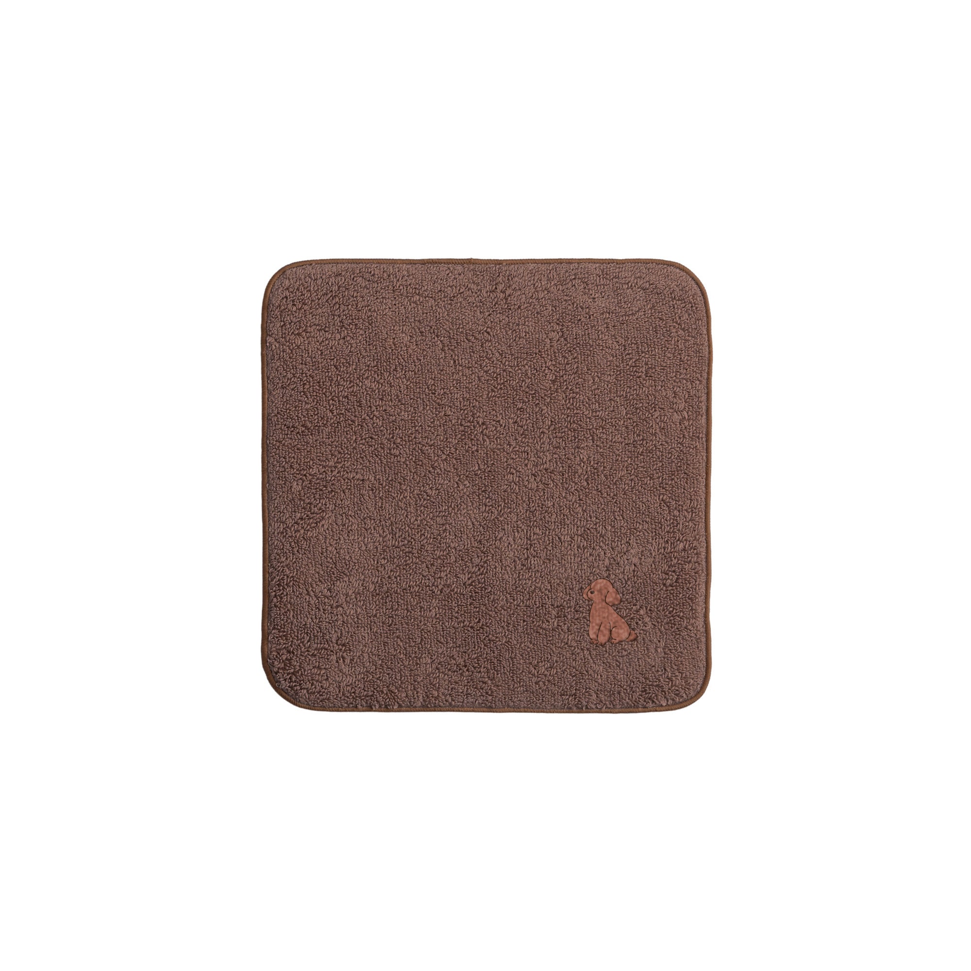 タオルハンカチ ワンポイント刺繍 "トイプードル ブラウン" brown image
