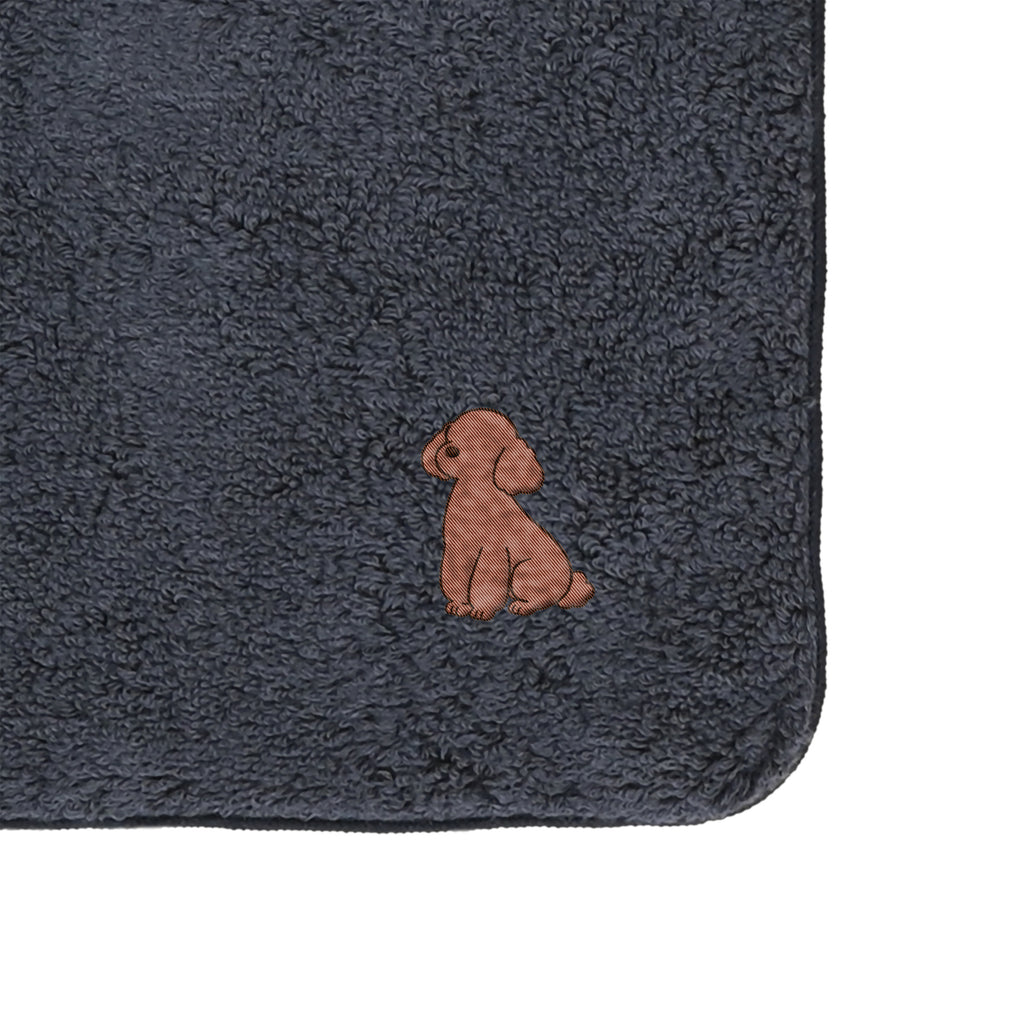 タオルハンカチ ワンポイント刺繍 "トイプードル ブラウン" navy image
