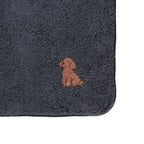 タオルハンカチ ワンポイント刺繍 "トイプードル ブラウン" navy image