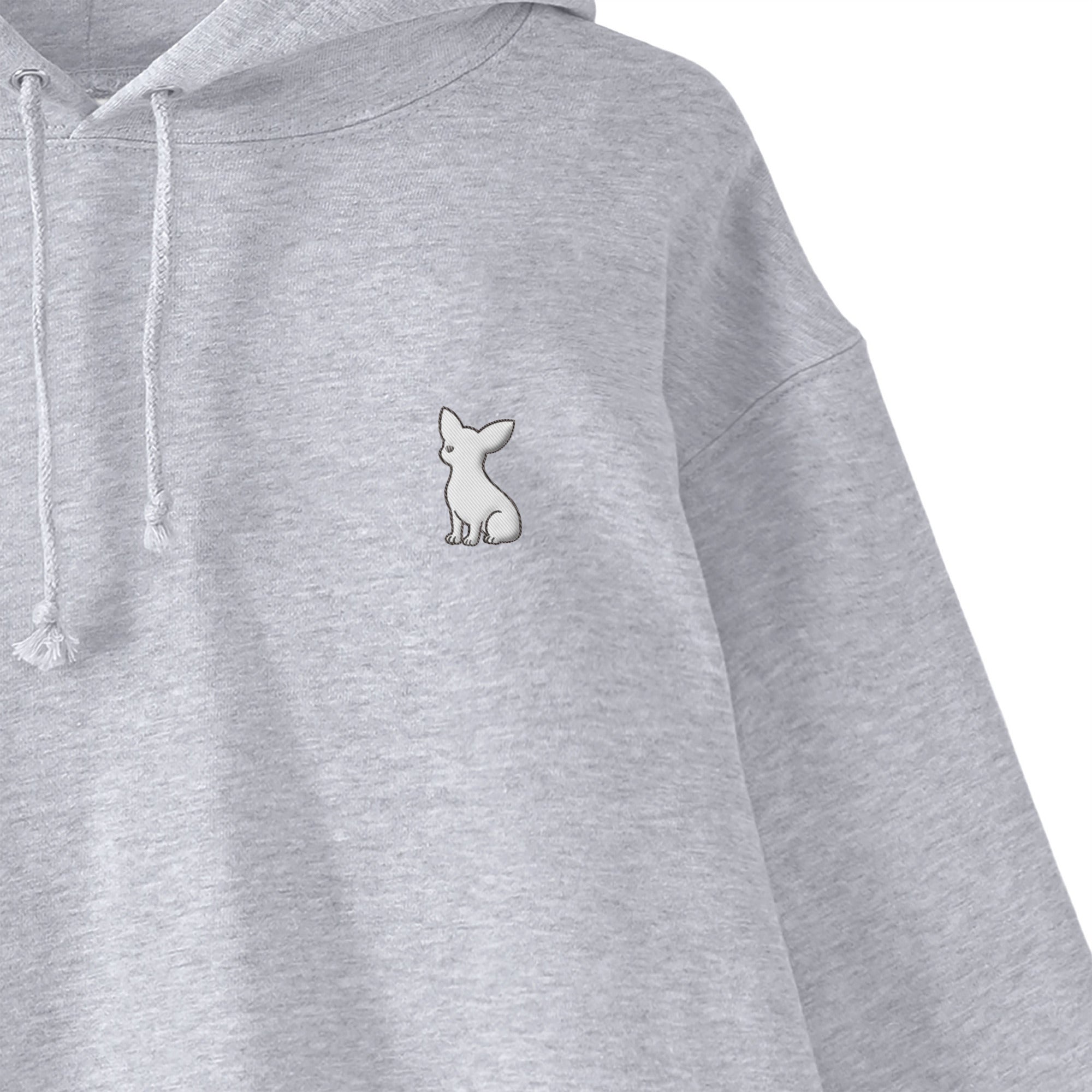 パーカー 刺繍 "チワワ ホワイト" gray image