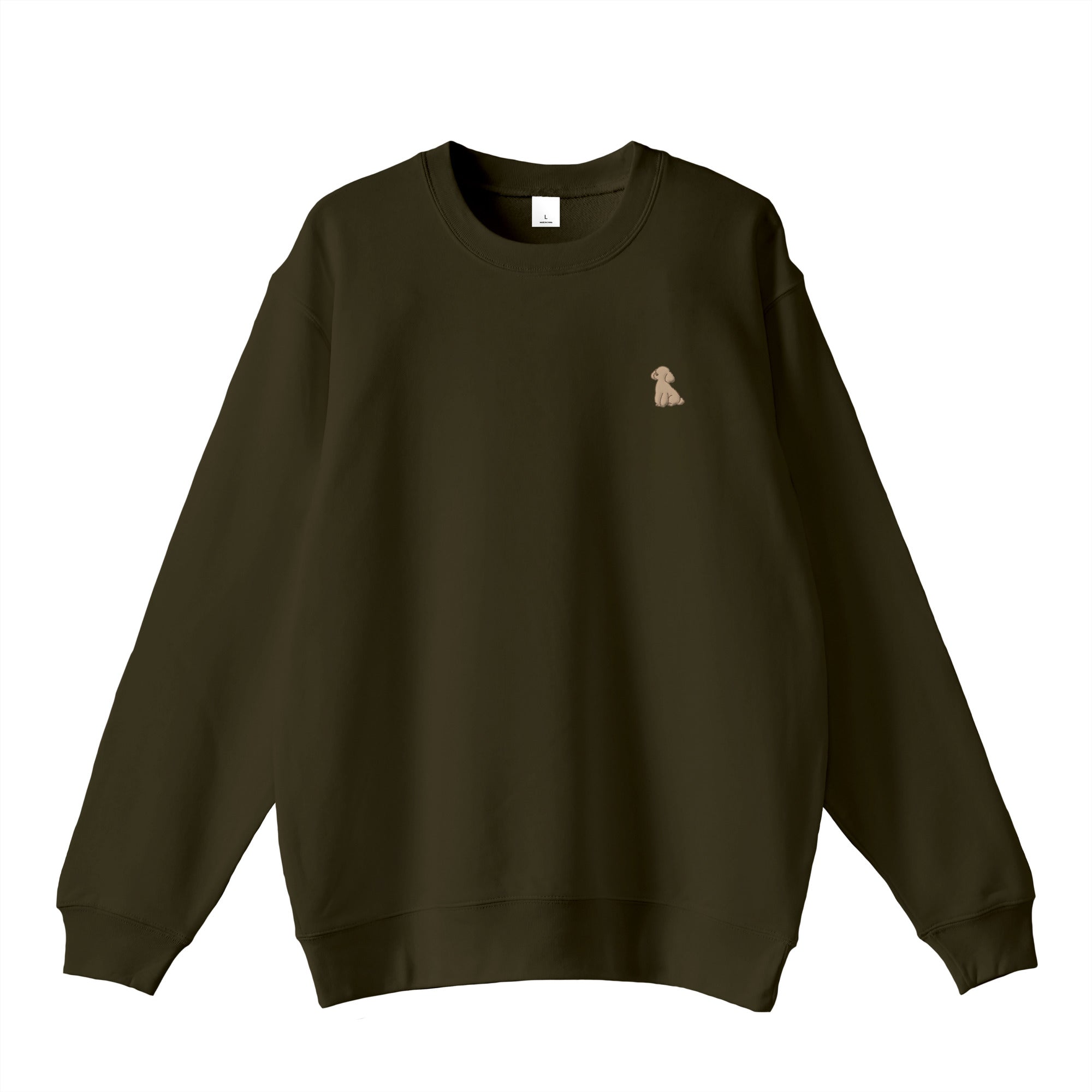 スウェットトレーナー "トイプードル クリーム" olive-drab image