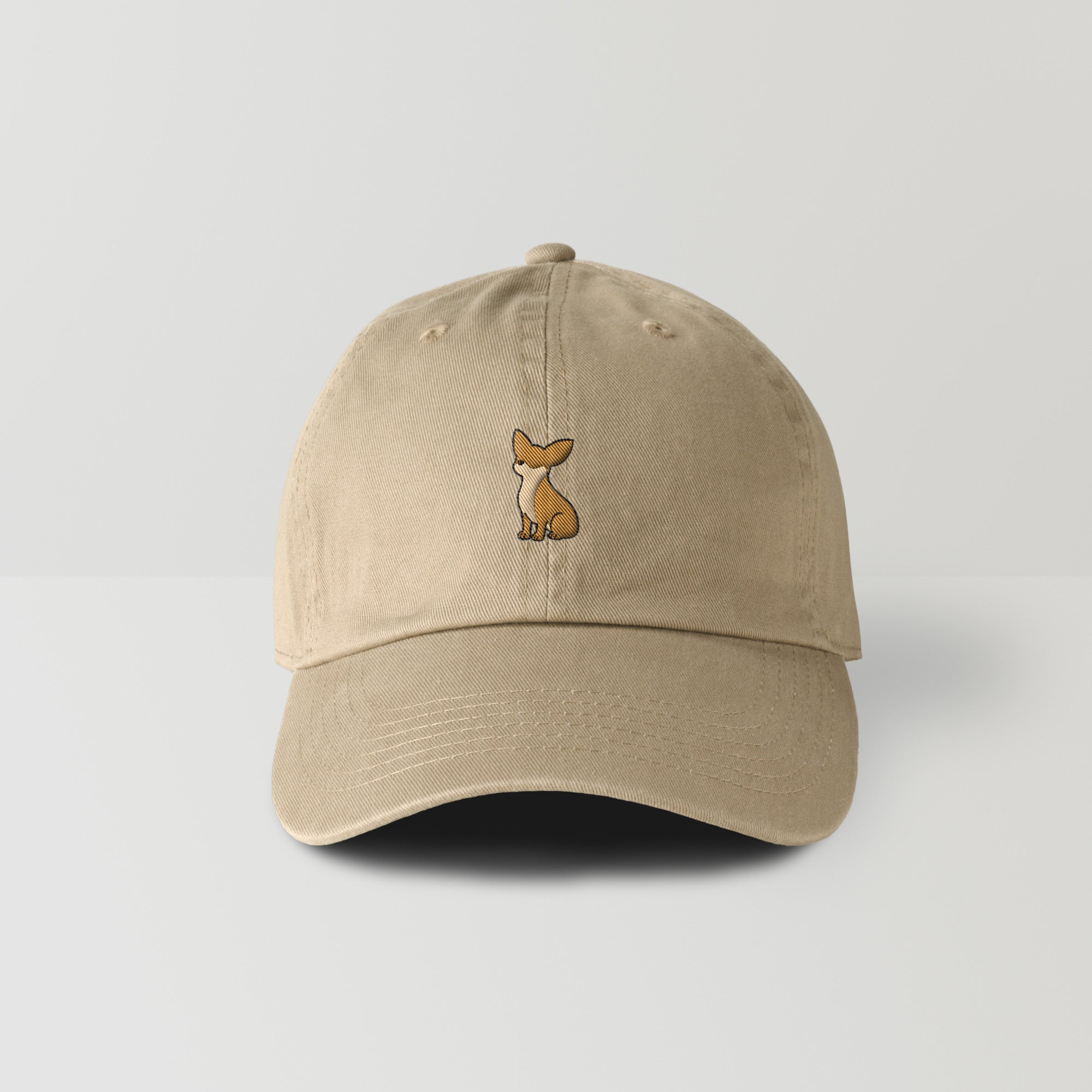 キャップ 刺繍 "チワワ レッド" khaki image