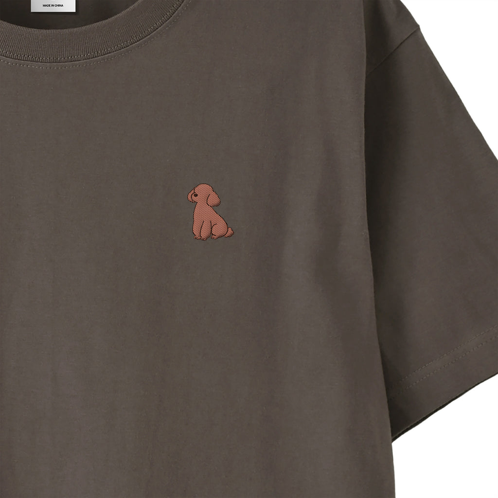 Tシャツ "トイプードル ブラウン" charcoal image