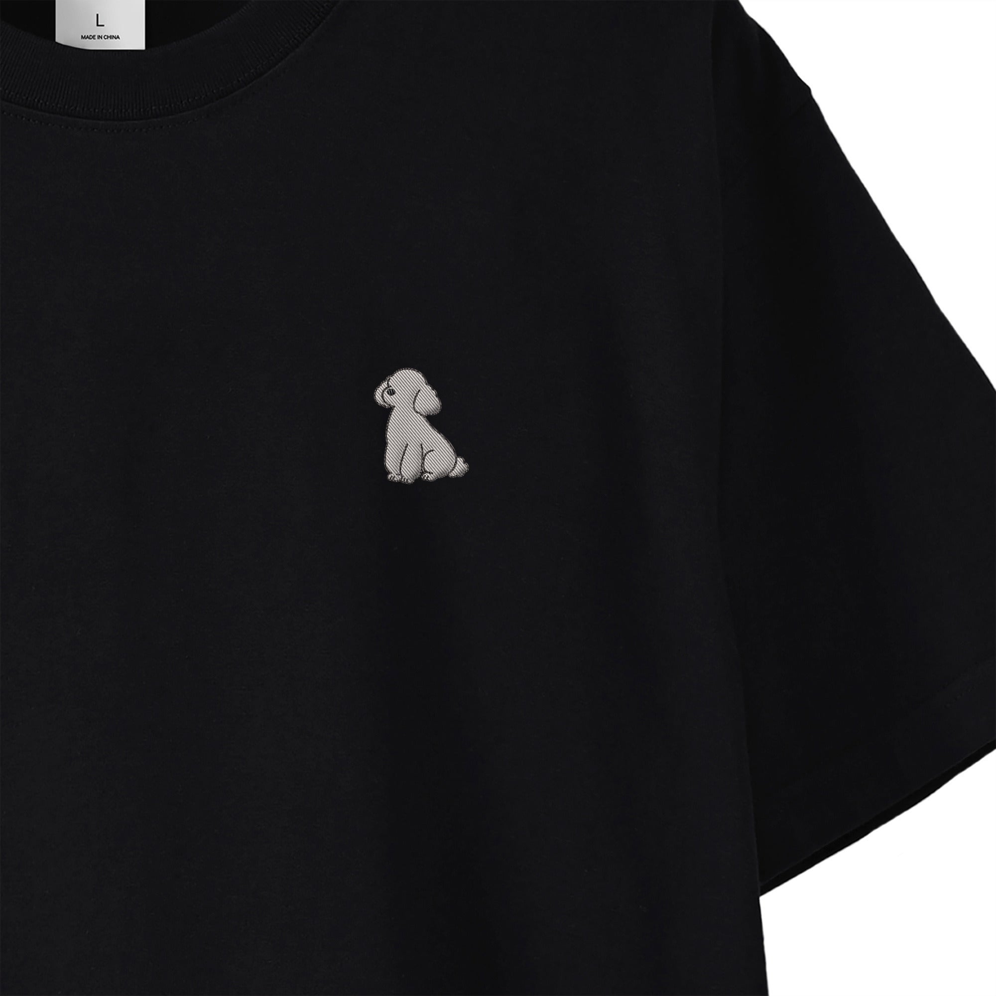Tシャツ "トイプードル シルバー" black image