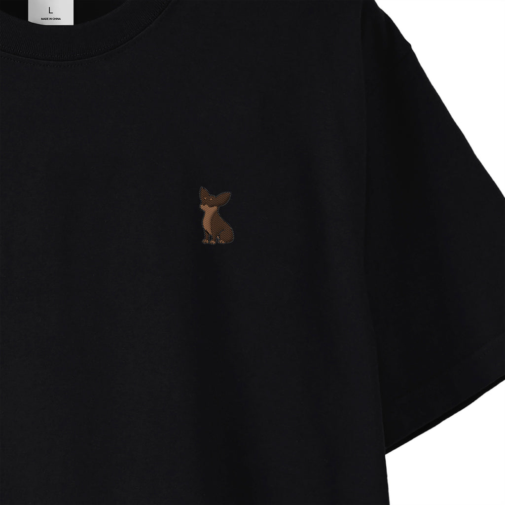 Tシャツ "チワワ チョコタン" black image