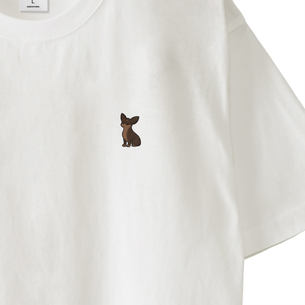 Tシャツ "チワワ チョコタン" white image