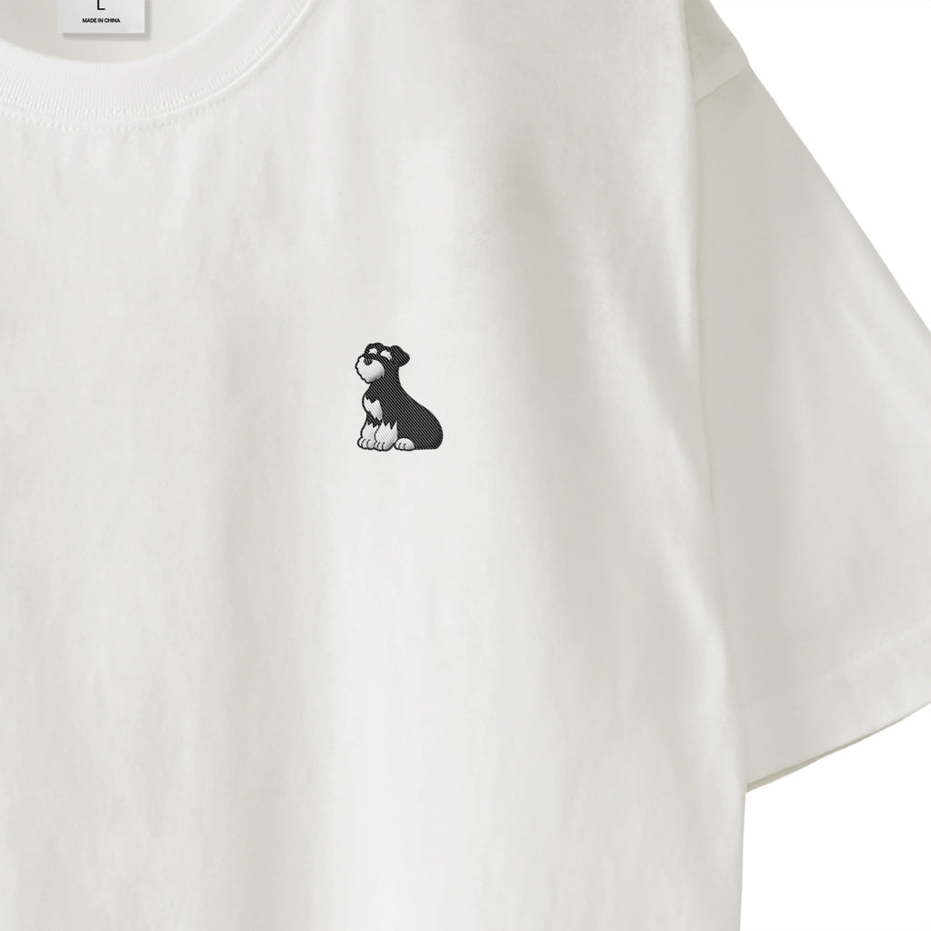 Tシャツ "シュナウザー ブラック&シルバー" white image