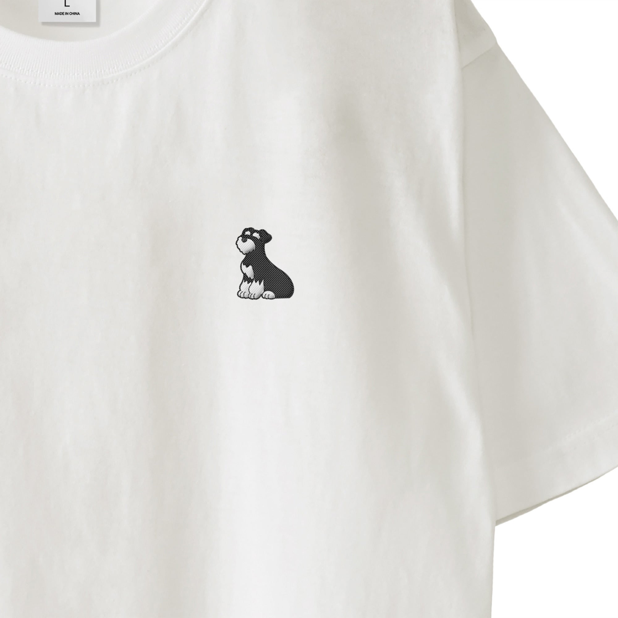 Tシャツ "シュナウザー ブラック&シルバー" white image