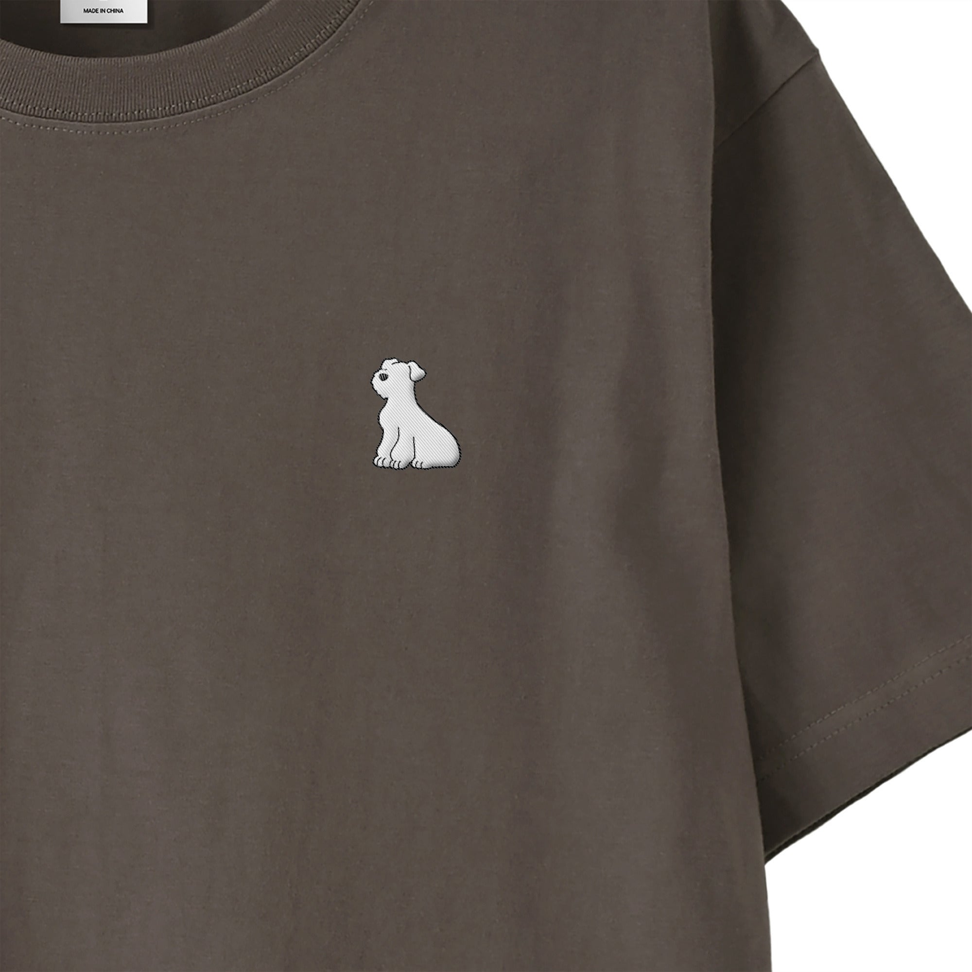 Tシャツ "シュナウザー ホワイト" charcoal image