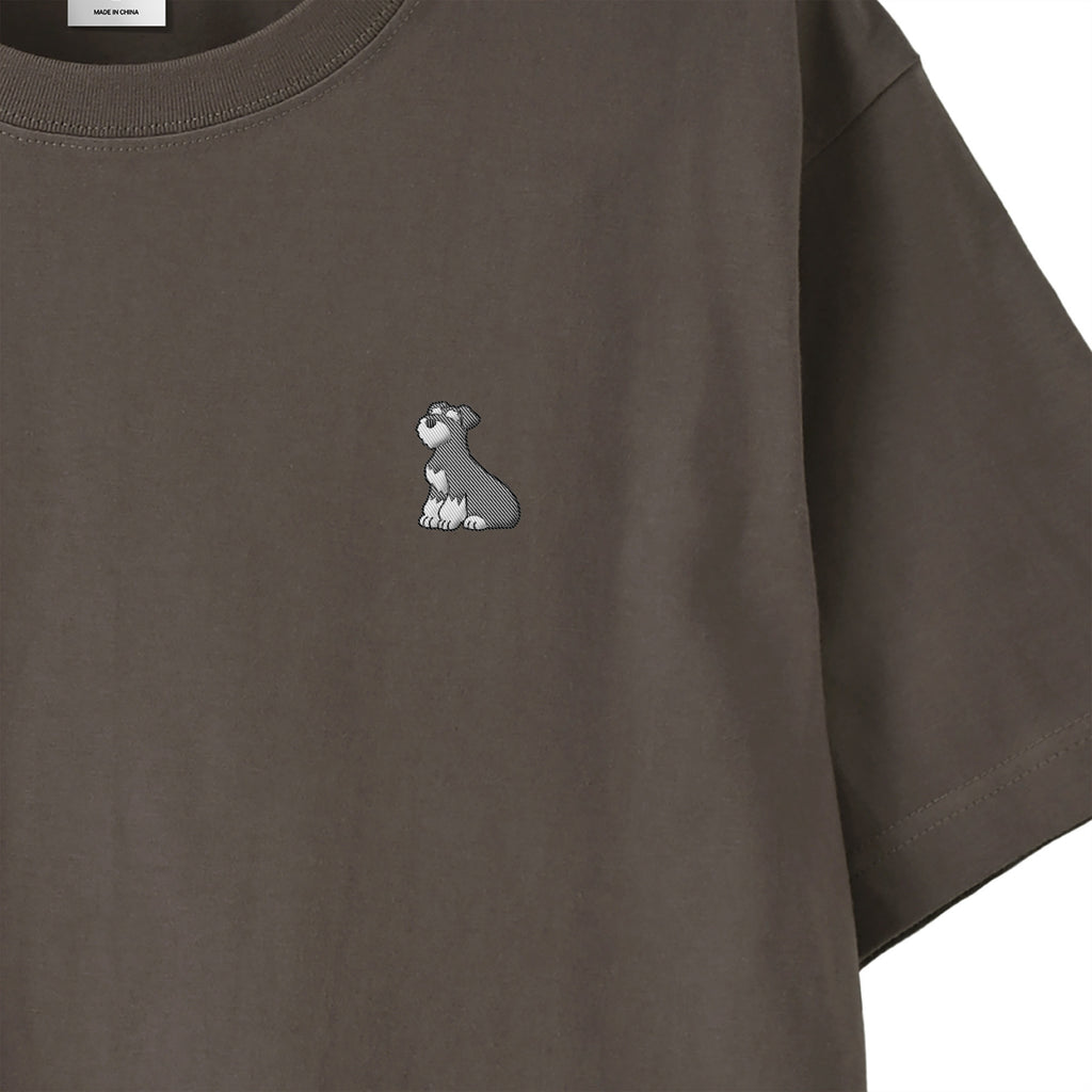Tシャツ "シュナウザー ソルト&ペッパー" charcoal image