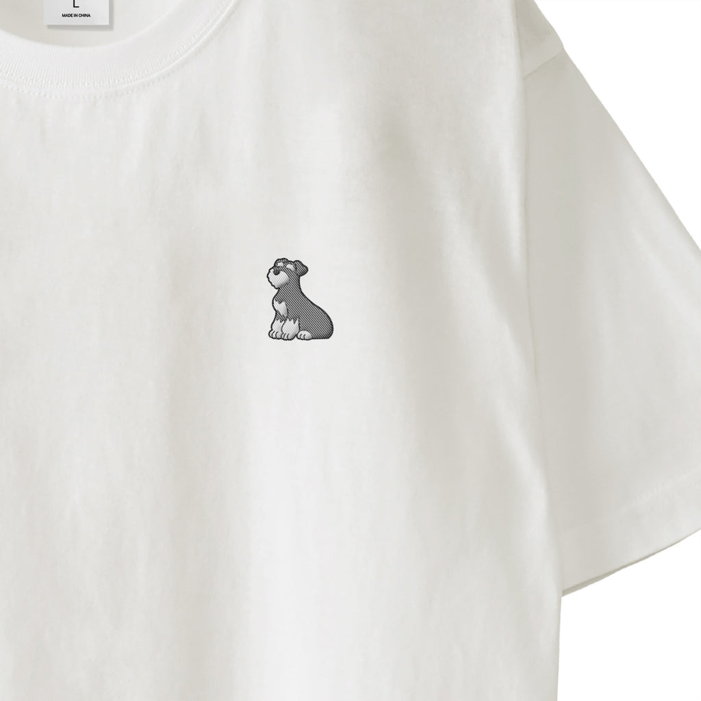 Tシャツ "シュナウザー ソルト&ペッパー" white image
