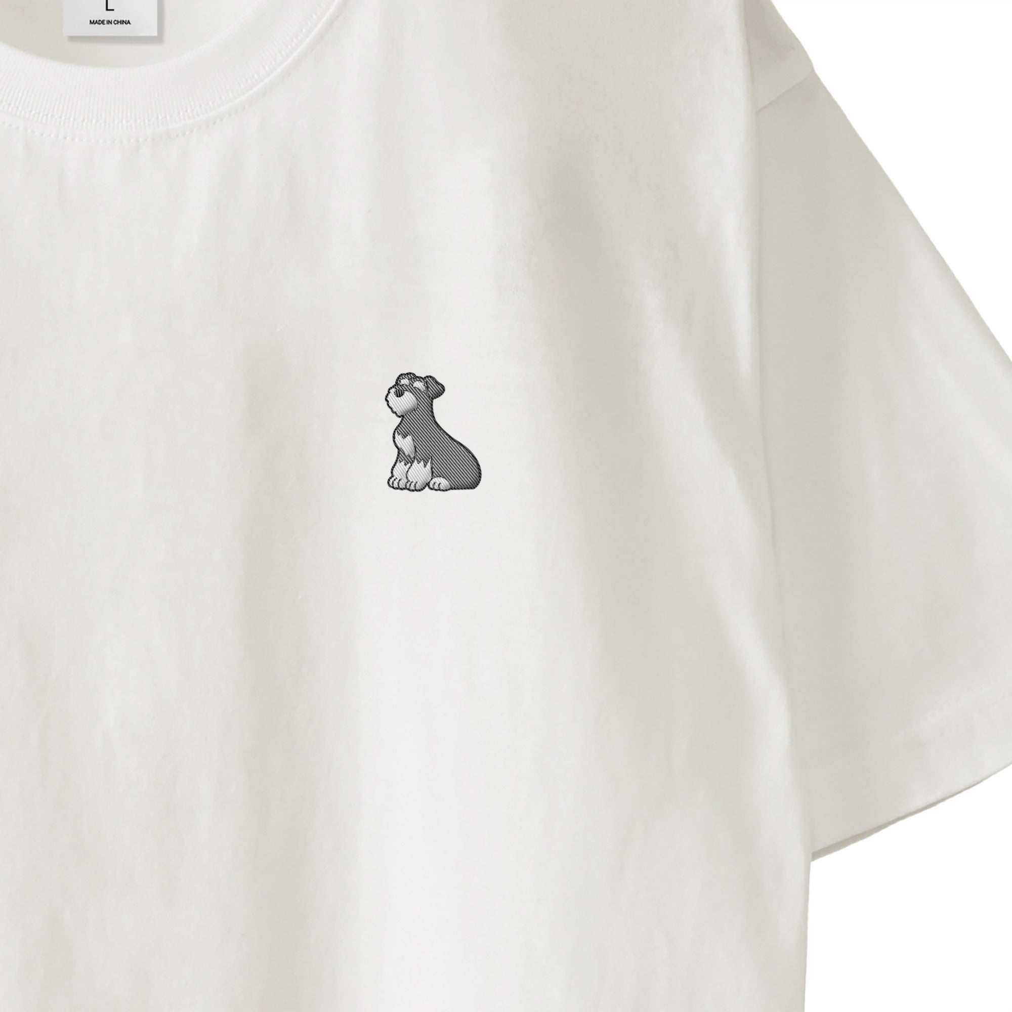 Tシャツ "シュナウザー ソルト&ペッパー" white image